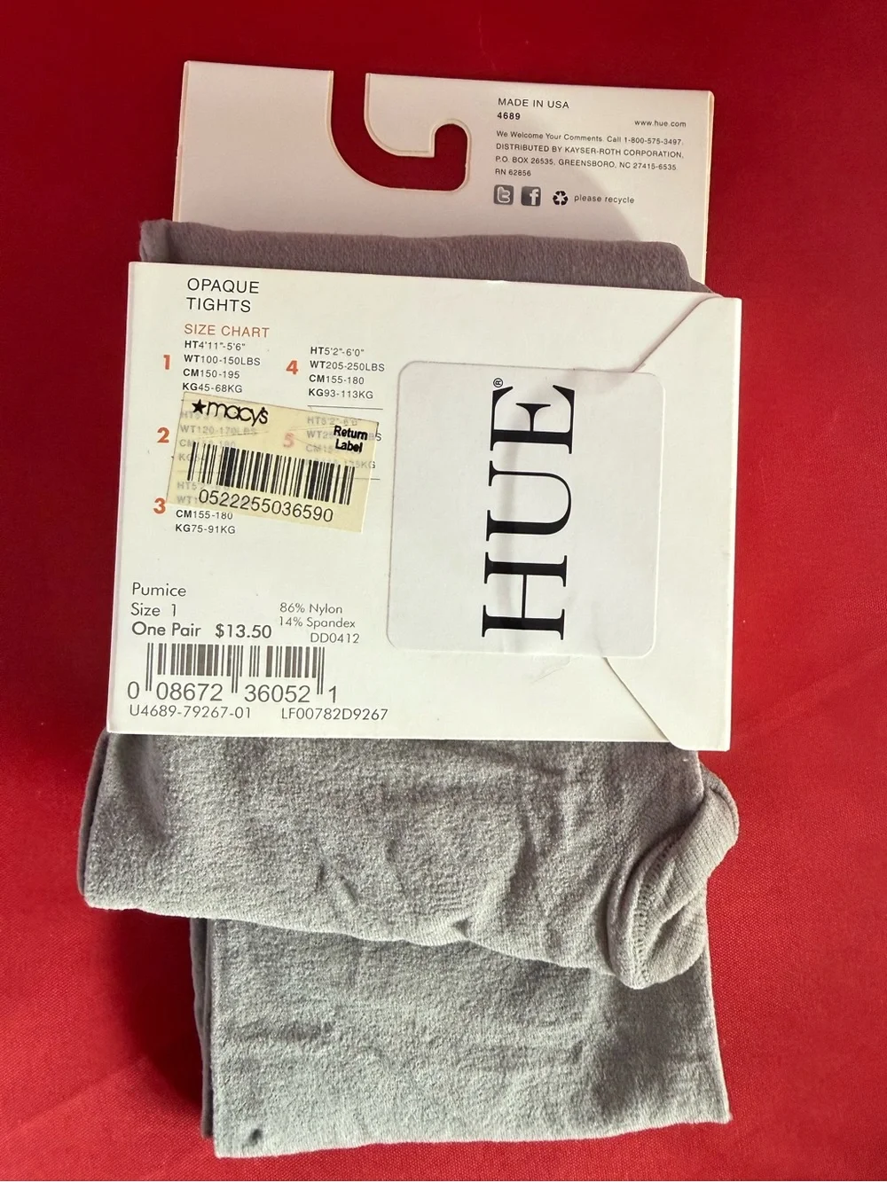 Opaque Gray Tights - Picture 2 of 2